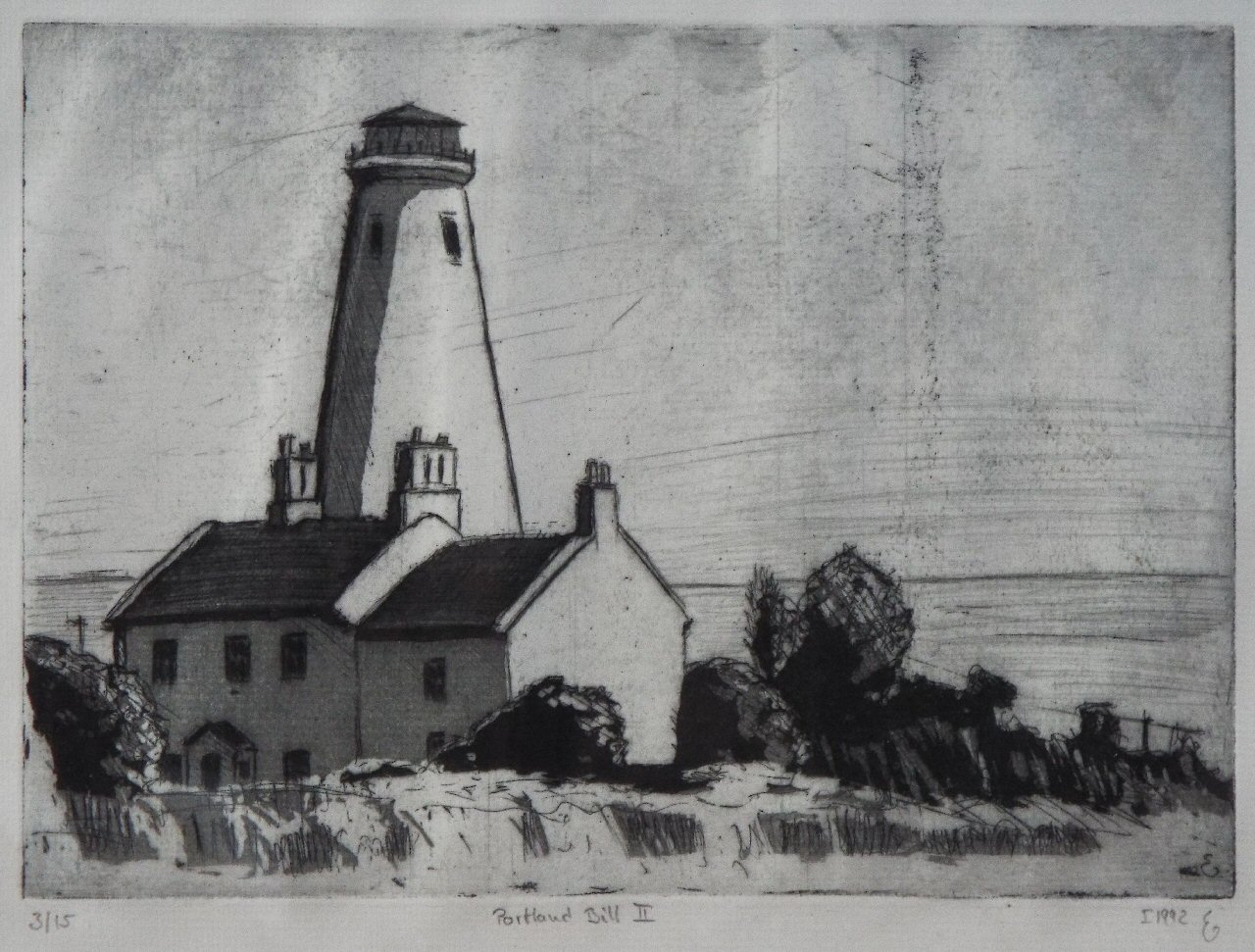 Etching with aquatint - Portland Bill II - Bork